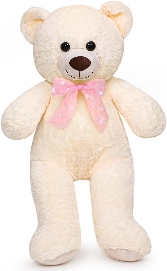 Teddy Bear Stuffed Animal 24'' Small Teddy Bear Plush Toy Gift for Valentine Christmas Birthday White