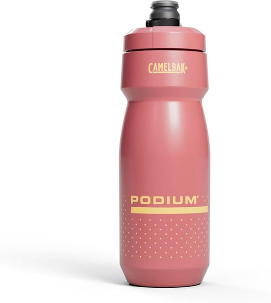 CamelBak Podium 24oz Bike Water Bottle - Easy Squeeze Bottle - Fits Most Bike Cages, Coral Sunset