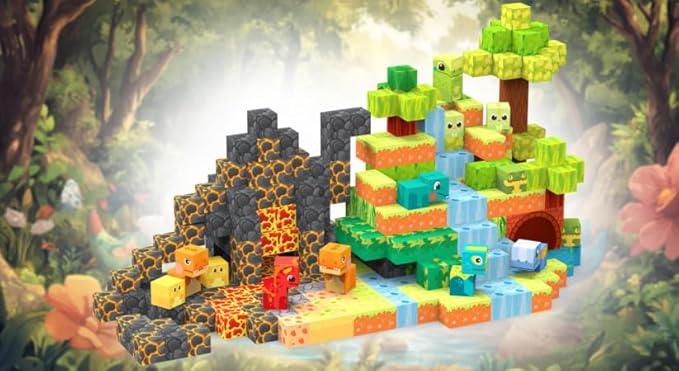 Magnetic Blocks— 120PCS Magnet Toys for Kids, Magnetic Building Blocks Cubes, Montessori Sensory Stacking Magnets, School STEM Toys Birthday Gifts for Boys and Girls Age 3+ Years Old (Dinosaur)