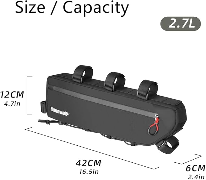 Bike Frame Bag 2.7L Bike Bag Bicycle Frame Bag Waterproof Bike Triangle Bag Bicycle Under Top Tube Bag Storage Bag