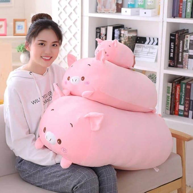 Pig Plush Pillow Soft Pig Stuffed Animal Toy Piggy Body Pillow, 23.6"