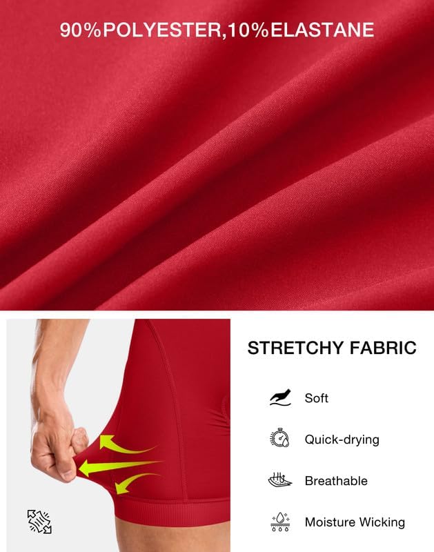 Bikewa Men's Cycling Underwear with Anti-Slip Leg Grips 4D Padded Bike Shorts MTB Liner for Bicycle Biking Riding