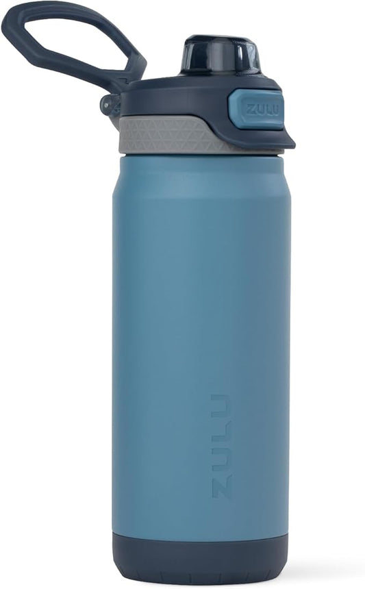 ZULU Powerfill Pro 18oz Kids Stainless Steel Water Bottle with Quick Fill Lid, Triple Wall Vacuum Insulated, Leak Proof Locking Lid, Sip & Chug, Reusable, BPA Free, Dishwasher Safe, Midnight Storm
