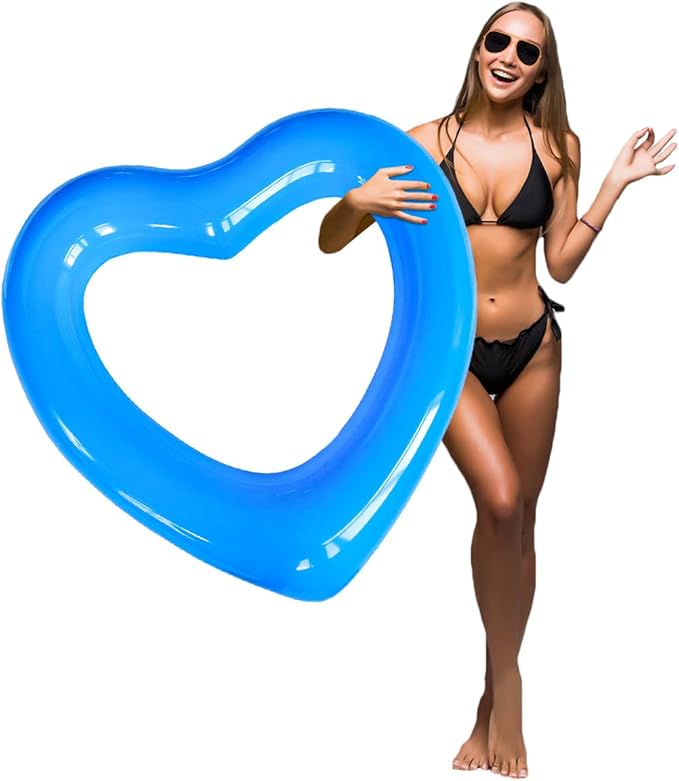 ZHUYNXIR Heart Swimming Pool Float Loungers Tube, Water Fun Beach Party Toys for Kids，Birthday Scene Layout Props.