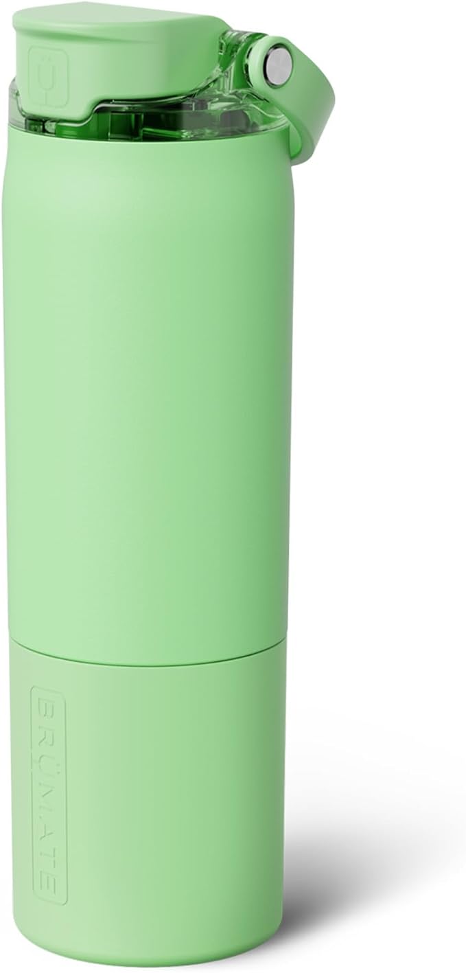 BrüMate Rise 25oz Water Bottle with Covered Silicone Straw | 100% Leakproof Insulated Water Bottle | Cup Holder Friendly Base | 25oz (Kiwi)