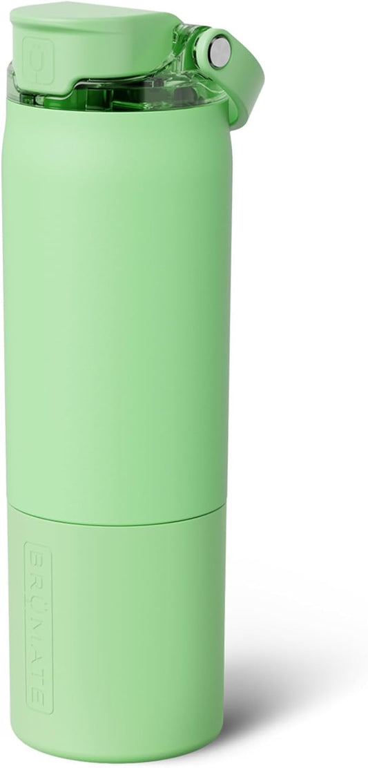 BrüMate Rise 25oz Water Bottle with Covered Silicone Straw | 100% Leakproof Insulated Water Bottle | Cup Holder Friendly Base | 25oz (Kiwi)