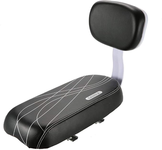 Lixada Bicycle Back Seat Cycling Bike Mountain Bike PU Leather Soft Cushion Rear Rack Seat with Back Rest