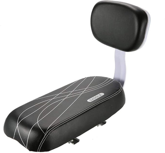 Lixada Bicycle Back Seat Cycling Bike Mountain Bike PU Leather Soft Cushion Rear Rack Seat with Back Rest
