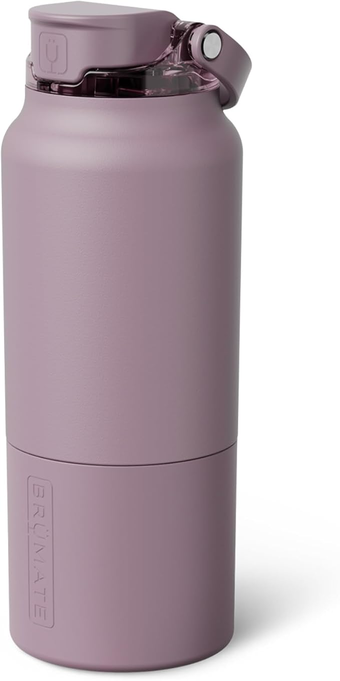 BrüMate Rise 35oz Water Bottle With Covered Silicone Straw | 100% Leakproof Insulated Water Bottle | Soft Sip Silicone Spout | Made of Stainless Steel | 35oz (Lilac Dusk)