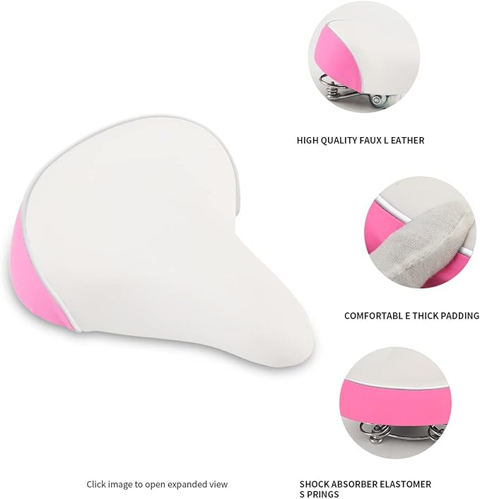 Wide Kids Bike Seat for Girls Bike, Purple & Pink