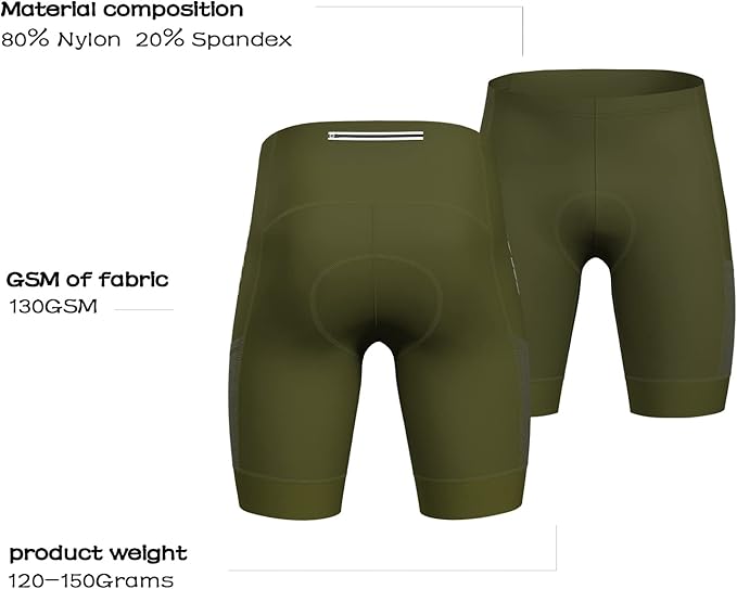 Wulibike Cycling Shorts Men Padded:Tights Highly Elastic Breathable Quick-Drying Road Bike Bicycle Shorts for Men Pockets