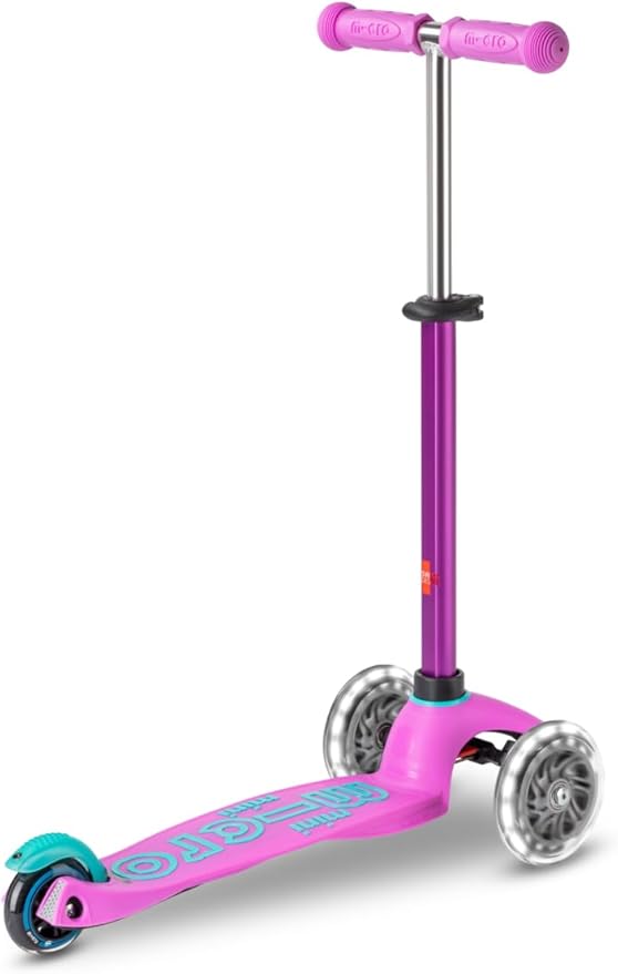 Micro Kickboard Mini Deluxe LED Three-Wheeled Lean-to-Steer Swiss-Designed Micro Scooter