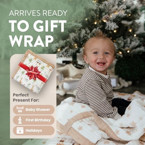 Organic Cotton Muslin Baby Blanket for Boys and Girls - Luxurious Soft Toddler Quilt for Swaddling - Gender Neutral Blanket - Baby and Toddler Gift - Princess Dragon Fairy Tale