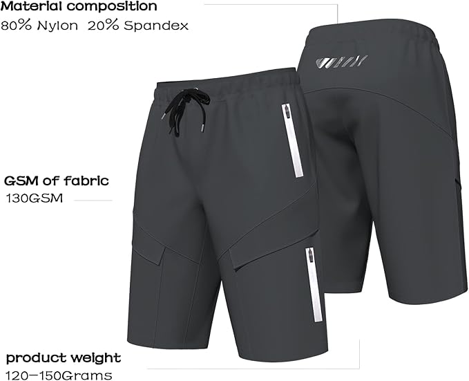 Lo.gas Mountain Bike Shorts for Men,3D Padded Loose-fit Cycling Biking Bicycle Shorts Mens with Underwear Zipper Pockets