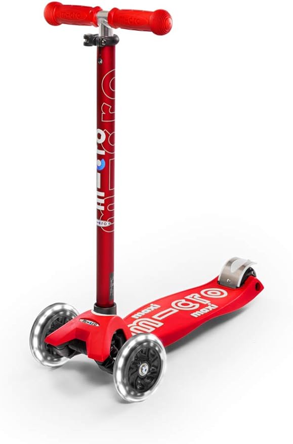 Micro Kickboard - Maxi Deluxe LED - Three Wheeled, Lean-to-Steer Swiss-Designed Micro Scooter for Kids with Motion-Activated Light-Up Wheels for Ages 5-12 …