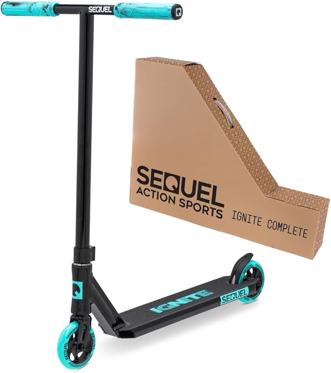 Sequel Ignite Stunt Scooter, Pro Complete Trick Scooter for Kids 8+, Beginner Skatepark BMX Scooter