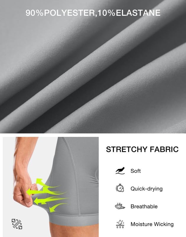 Bikewa Men's Cycling Underwear with Anti-Slip Leg Grips 4D Padded Bike Shorts MTB Liner for Bicycle Biking Riding