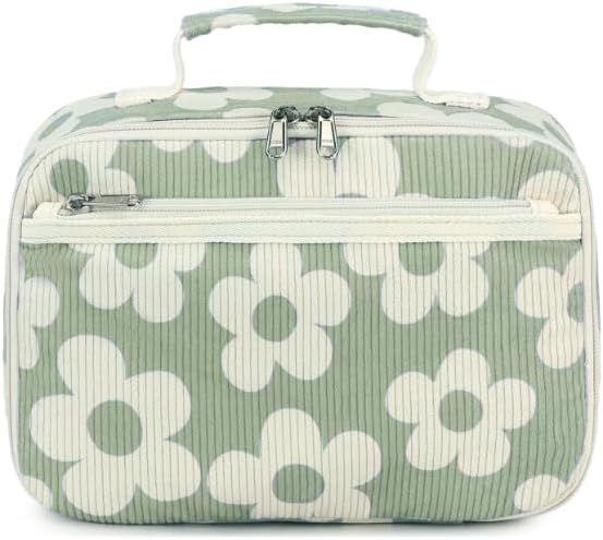 Bluboon Insulated Lunch Bag for Girls & Boys, Corduroy School Lunch Box with Cooler & Organizer Compartments, Leak-Proof Lunch Tote for School, Travel