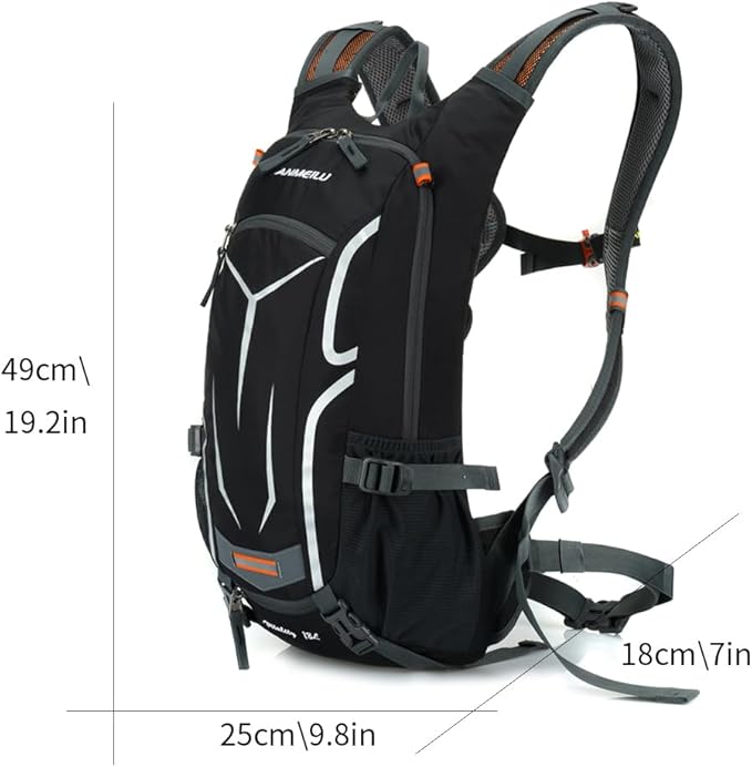 Outdoor Cycling Backpack, 18L, Black