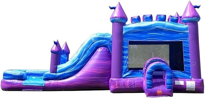TentandTable Inflatable Bounce House Water Slide for Kids 5-12 Large, Commercial Grade Mega Bouncy Castle for Adults, Jump House, Includes Electric Air Blower, 32' L x 16' W x 15' H, Purple Marble