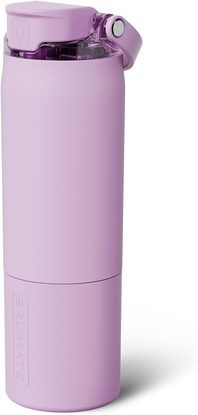 BrüMate Rise 25oz Water Bottle with Covered Silicone Straw | 100% Leakproof Insulated Water Bottle | Cup Holder Friendly Base | 25oz (Lavender)