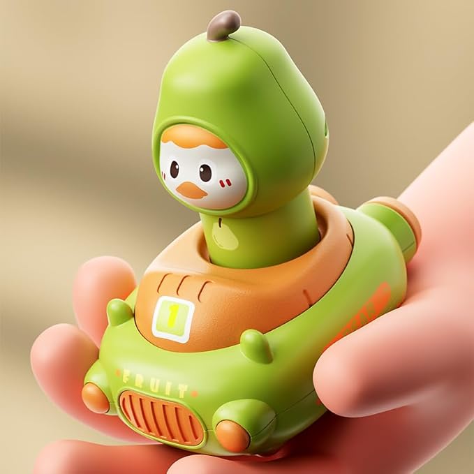 Toddler Press and Go Cars Toys for Toddlers 1-3, 1 Year Old Baby Racing Cars, Infant Play Vehicle Set, Push Go Friction Car Toys for 18-24 Month, 1st Birthday for Boys Girl (Fruit)