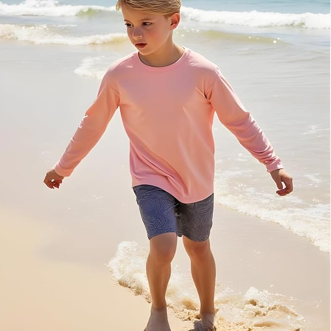 INGEAR Boys' Rash Guard UPF 50+ Swim Shirt - Lightweight, Quick-Dry, Durable Sun Protection for Swimming, Sizes XS-XL