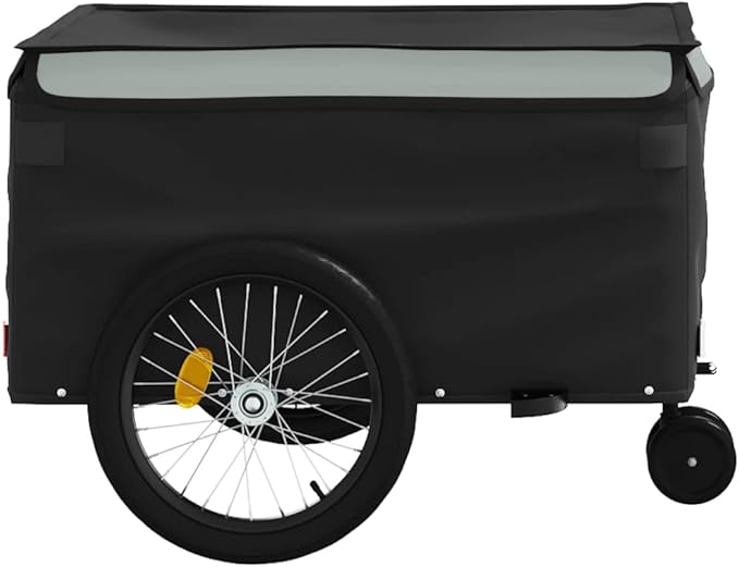 Bike Cargo Trailer, Bicycle Cart Bike Wagon Trailer, Bike Luggage Carrier, Loading Bike Storage Cart, Black and Gray, Maximum Load Capacity: 99.2 lb,-442