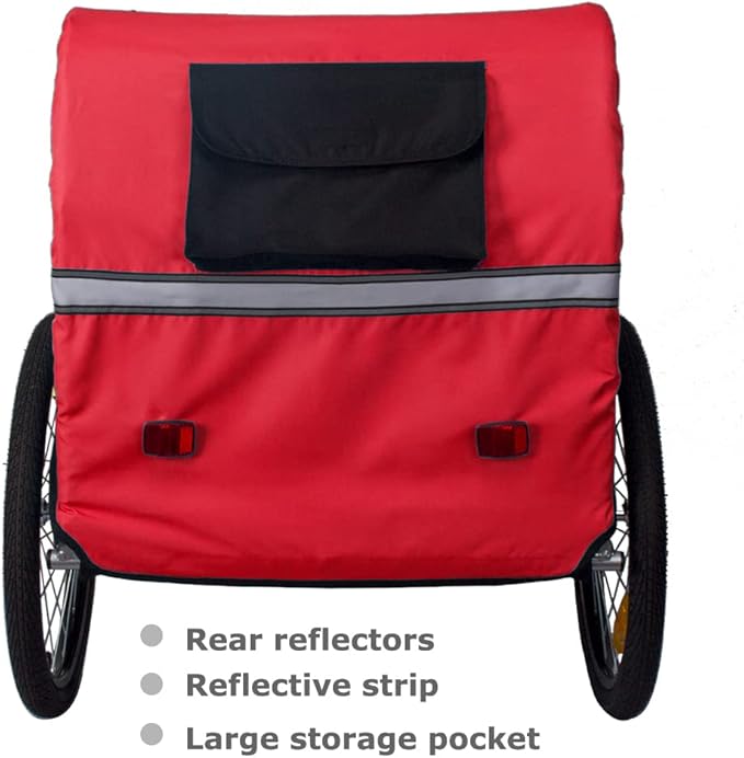 Veelar Sports Bike Trailer Double Seat for 1 or 2 Toddlers, Kids, Child Bicycle Carrier