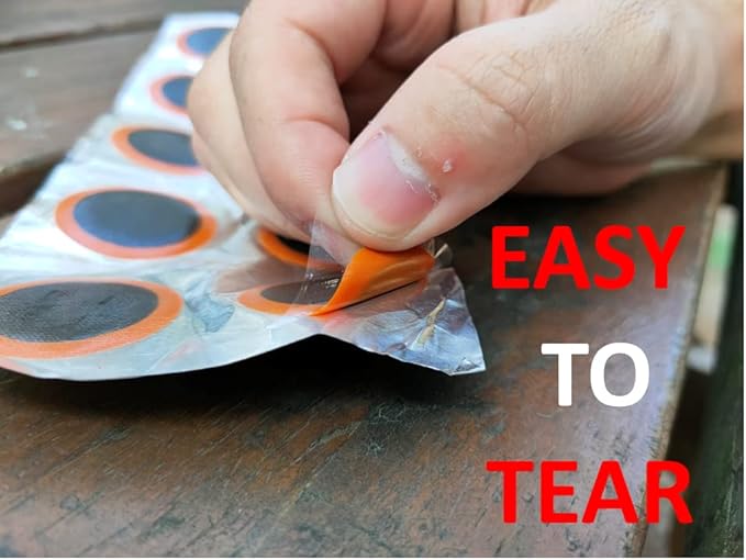 PAX 96 Pcs 25mmØ Bike Inner Tire Tube Patches, Puncture Flat Tire Repair Patch for Bicycle, Motorcycle, Scooter, BMX, ATVs, River Floating, Inflatable Rubber, Trolley, Wheelchairs, Lawn Mower