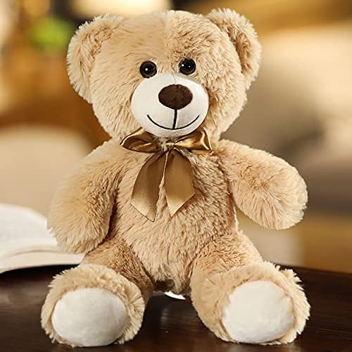 Plush Teddy Bear Cute Stuffed Animal Bear with Bow Plush Toys 13.8 Inches(Khaki,6pcs)
