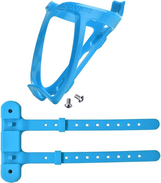 ZONKIE Bicycle Bottle Cages, Plastic Bike Bottle Holder with Cage Mounting Base (Blue)