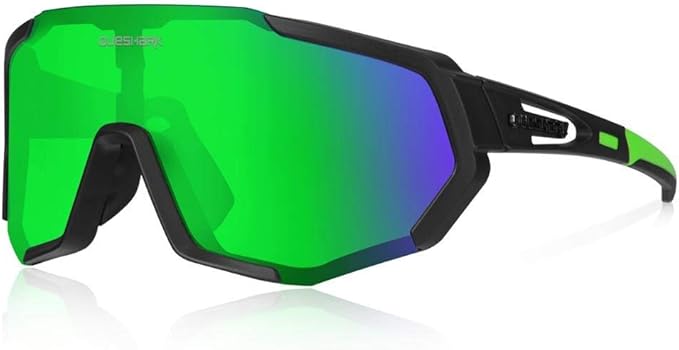 Queshark Cycling Glasses, Sports Sunglasses for Men Women, 1 Polarized 2 HD Lens, Polarized Sunglasses for Cycling Running