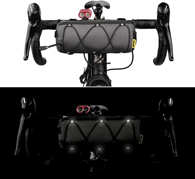 Rhinowalk Bike Handlebar Bag, Bicycle Front Bag Frame Storage Roll Bag Mountain Road Bikes Commuter Shoulder Bag Professional Cycling Accessories
