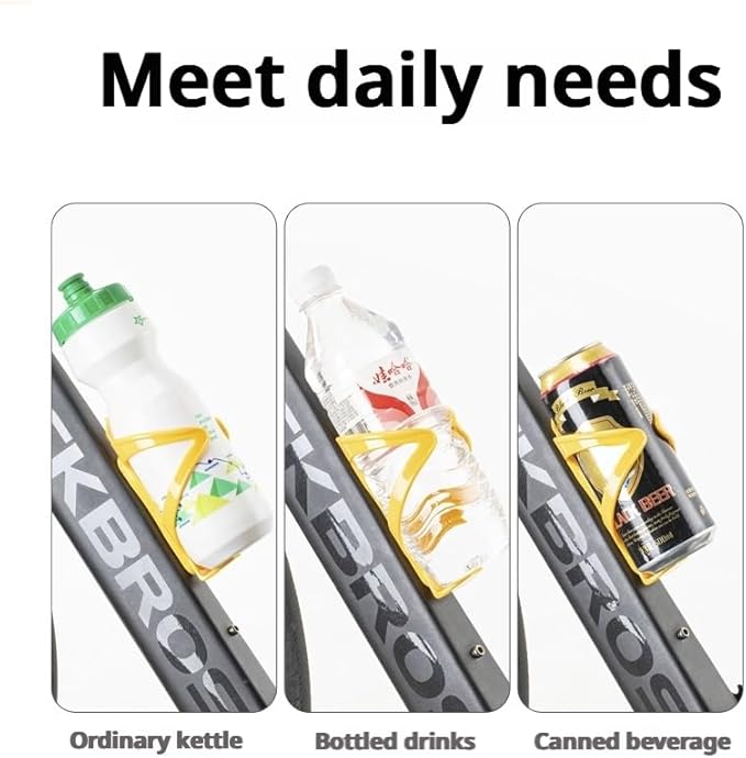 Lightweight Bicycle Water Bottle Holder - Secure, Versatile, and Stylish Bike Universal Drink Cage, Cycling, Road/Mountain Bikes (Yellow)