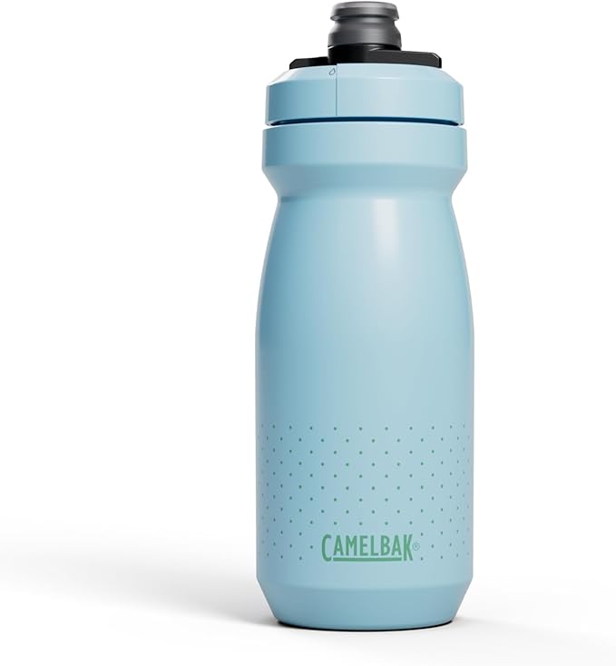 CamelBak Podium 21oz Bike Water Bottle - Easy Squeeze Bottle - Fits Most Bike Cages, Crystal Blue
