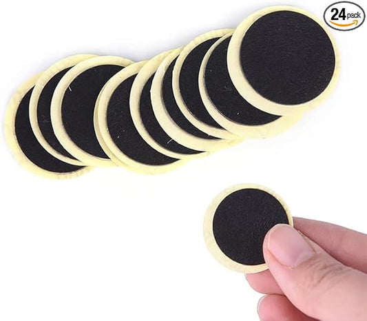 24Pcs Black Bike Tire Patch Kit,Glueless Bike Repair Patch, Round Bike Tube Patches, Bikes Tire Repair Kit,Bike Inner Tube Repair Kit, Bike Patch Kit for Road and Mountain, Cycling,Tires and Tubes