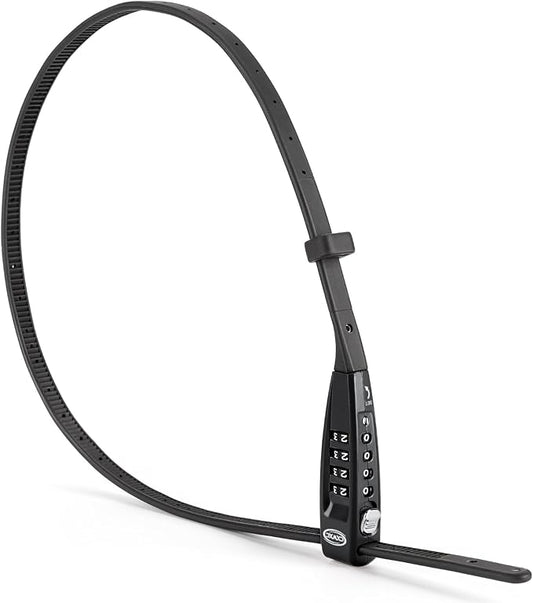 CXWXC Zip Tie Lock - 4-Digit Combo Cable Locks for Bike Motorcycle Helmet, Skateboard, Skis, Snowboard, Stroller & Cabinet - Ideal for Lightweight Security (Balck, 70CM)