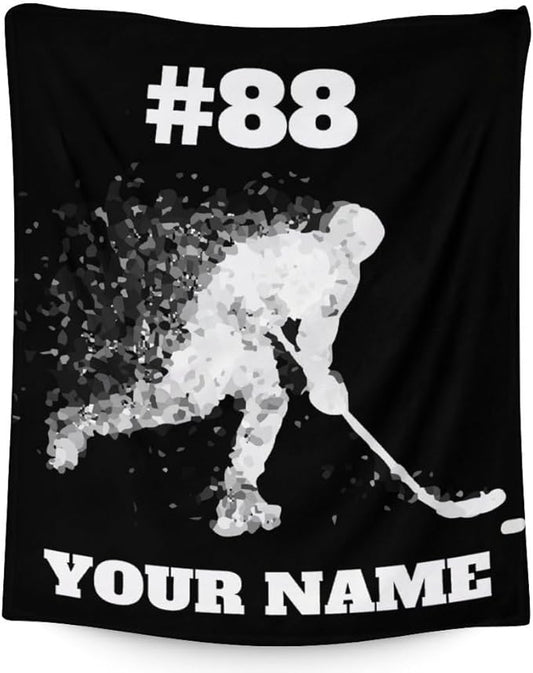 Boys Hockey Gifts - Ice Hockey Blanket for Girls - Kids Throw Blankets for Girls - 50"x60" Soft Warm Throws for Sofa