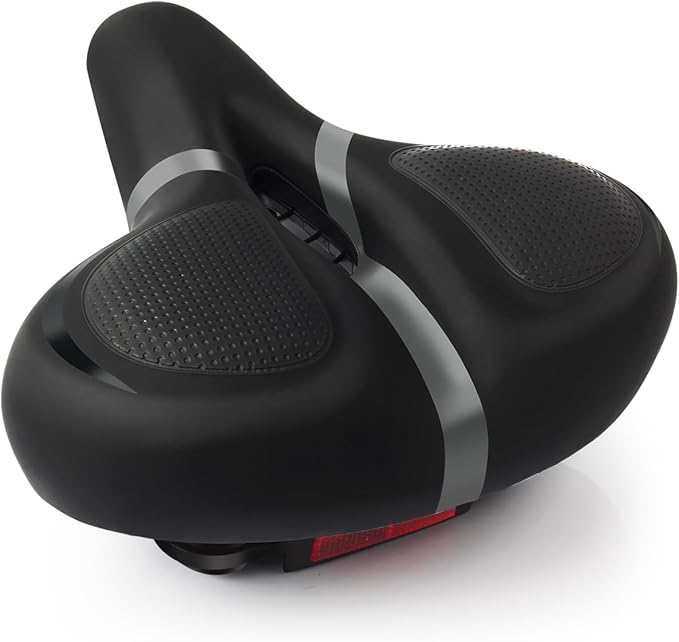 Bicycle Seat Replacement, Bike Seat for Men and Women, Comfort Wide Bike Saddle Memory Foam Padded Soft Bike Seat Cushion Compatible with Peloton, Mountain, City Bikes, Indoor Exercise Bikes