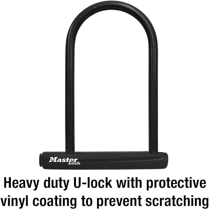 Master Lock 8170D, 6-1/8 inch Wide U-Lock with 8" Shackle, Black (Pack of 6)