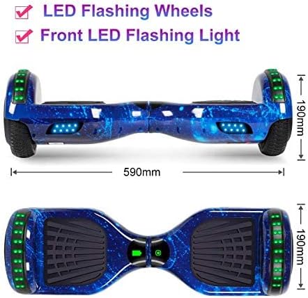 LIEAGLE Hoverboard, 6.5" Self Balancing Scooter Hover Board with Bluetooth Wheels LED Lights for Kids Adults