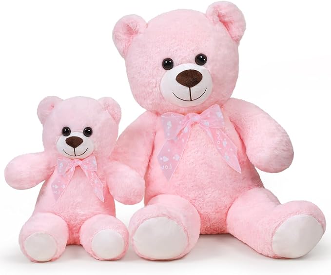 Teddy Bear Stuffed Animal 24'' Small Teddy Bear Plush Toy Gift for Valentine Christmas Birthday Pink