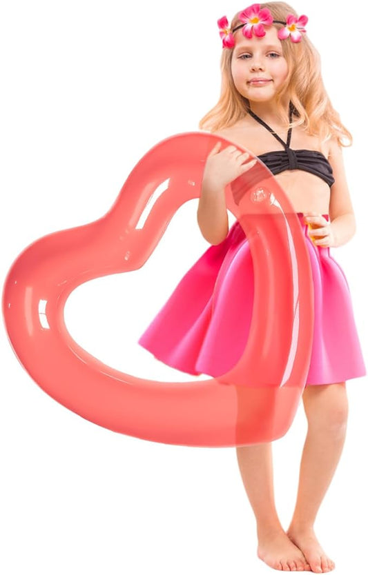 ZHUYNXIR Heart Swimming Pool Float Loungers Tube, Water Fun Beach Party Toys for Kids，Birthday Scene Layout Props.