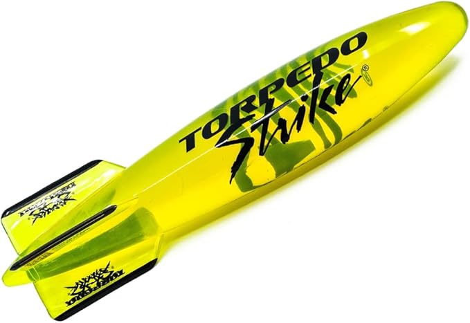 DartFin 11.25" Pro Size Ultra Premium Pool Torpedo Rocket Glides Up to 40 Feet Like Underwater Football for Underwater Passing Games Underwater Torpedo Large Diving Toy Glider (Yellow)