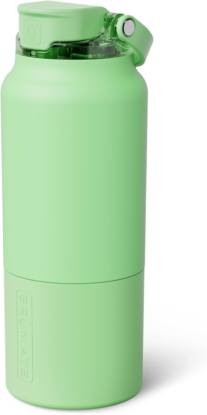 BrüMate Rise 35oz Water Bottle With Covered Silicone Straw | 100% Leakproof Insulated Water Bottle | Soft Sip Silicone Spout | Made of Stainless Steel | 35oz (Kiwi)