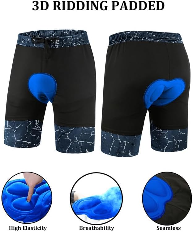 Men's Mountain Bike Shorts 3D Padded Baggy Bicycle Riding Cycling Shorts Quick Dry Lightweight Biking Shorts