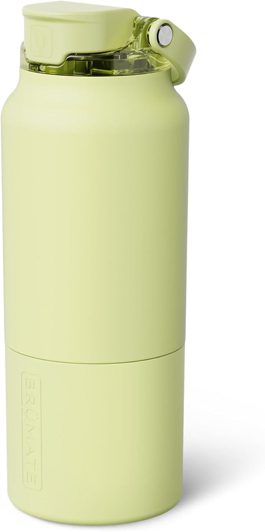 BrüMate Rise 35oz Water Bottle With Covered Silicone Straw | 100% Leakproof Insulated Water Bottle | Soft Sip Silicone Spout | Made of Stainless Steel | 35oz (Prickly Pear)