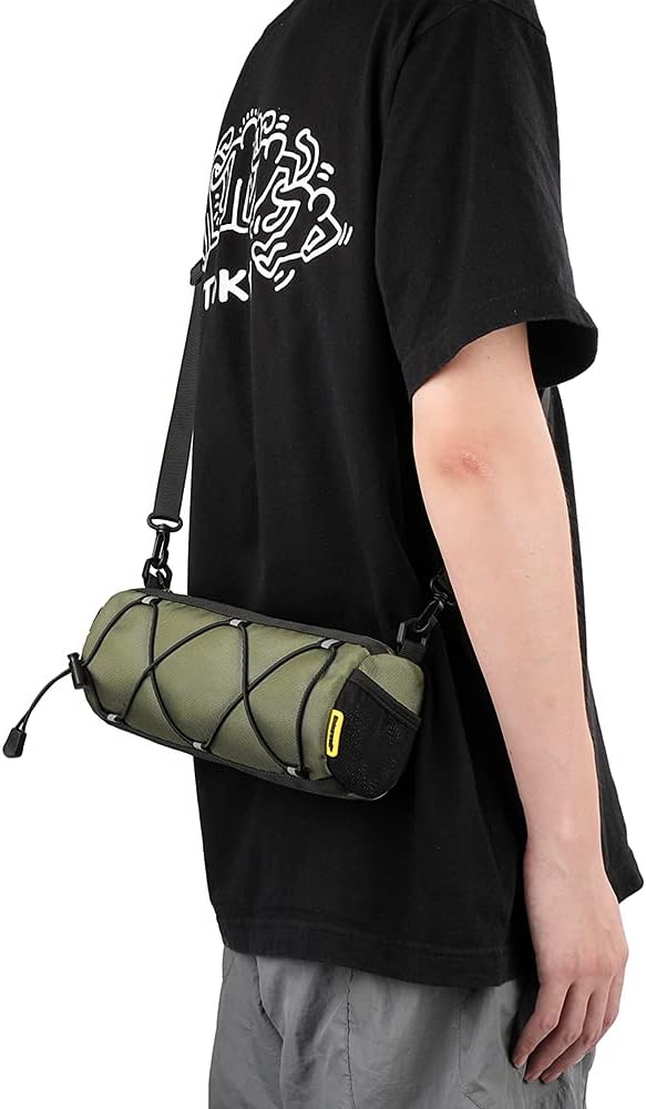 Rhinowalk Bike Handlebar Bag, Bicycle Front Bag Frame Storage Roll Bag Mountain Road Bikes Commuter Shoulder Bag Professional Cycling Accessories