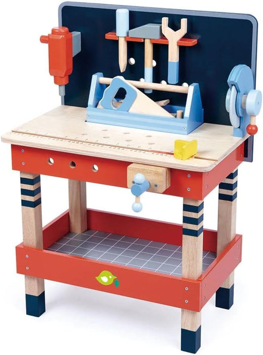 Tender Leaf Toys - Tender Leaf Tool Bench - 18 Pieces Pretend Play Construction Tool Set Made with Premium Materials and Craftsmanship - Creates Interest in DIY and Creative Role Play for Children 3+
